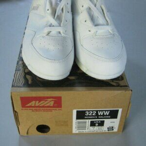 NIB AVIA Size 9 WW Women's 322 Plus Walking Shoes White Cantilever Technology